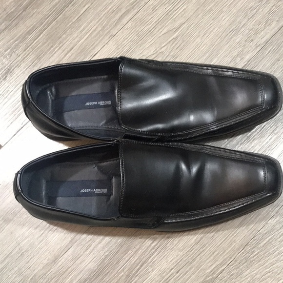 Joseph Abboud Black Leather Square Toe Slip-On Loafers size 10.5 - Picture 2 of 10